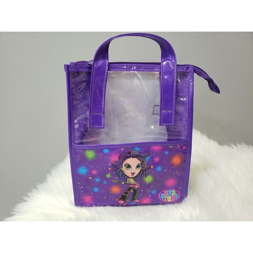 Lisa Frank RARE Rockstar Girl Glamour Girl Guitar Lunchbag Lunch Box bag